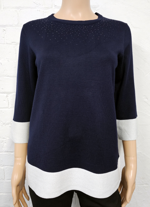 Navy embellished jumper hotsell